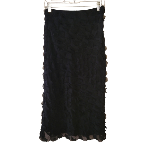 Lauren Ralph Lauren Dresses & Skirts - Lauren by RL Black Flutter Silk Midi Length Skirt Size XS